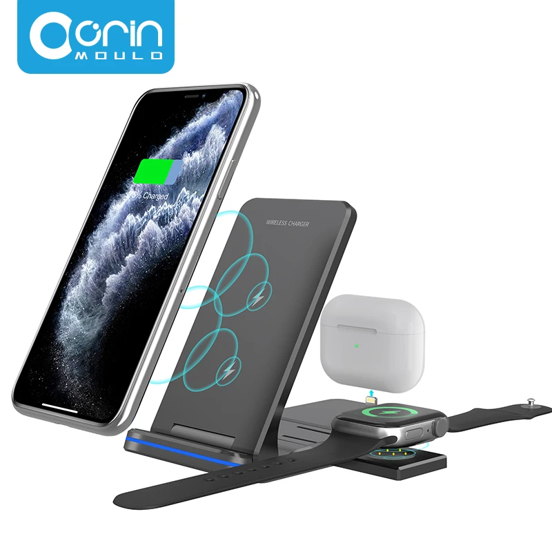 

Apple Watch Charger 3in1 Fast wireless Charger for smart Phones smart Watches iWatch AirPods fast Qi Chargers for Mi for Samsung