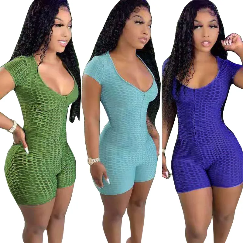 

New Arrivals 2021 Summer Clothing Yoga Suit Solid Fitness Wear Bodysuits Sexy Rompers Casual Jumpsuit Women, Picture