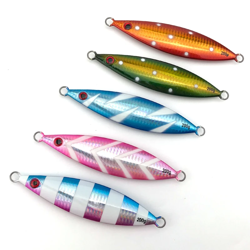 

OBSESSION 12# Luminous Slow Pitch Jig Lures 60g 100g 150g 200g Flat Side Jigs Saltwater Fishing Lure Metal Jig Lure, 5 colors on stock
