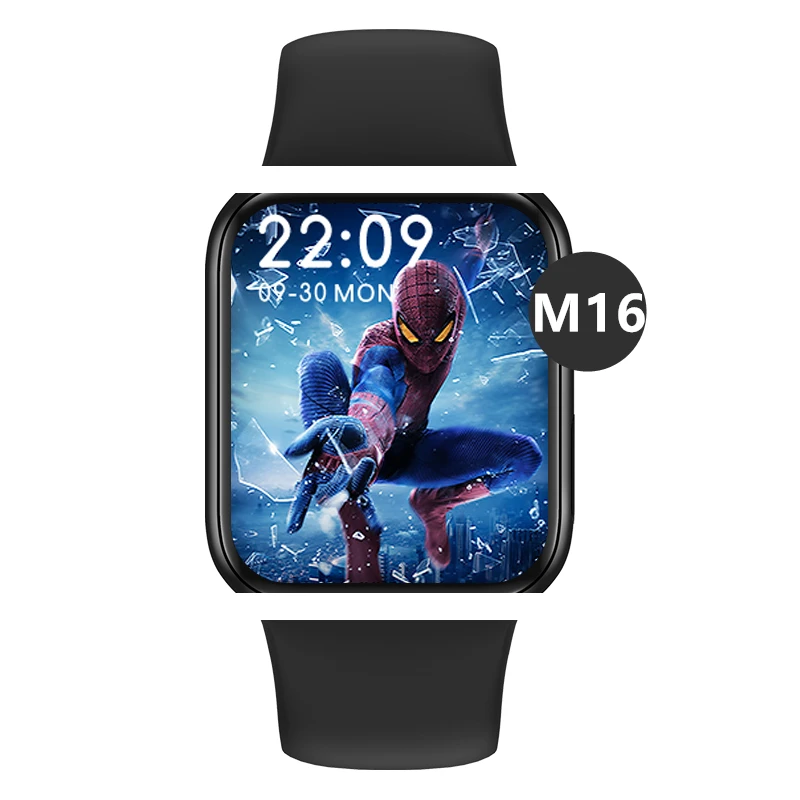 

2021 M16plus series 6 Smartwatch IP67 waterproof Heart Rate Smart watch Men Women for Android IOS M16 plus relojes inteligentes, Black white