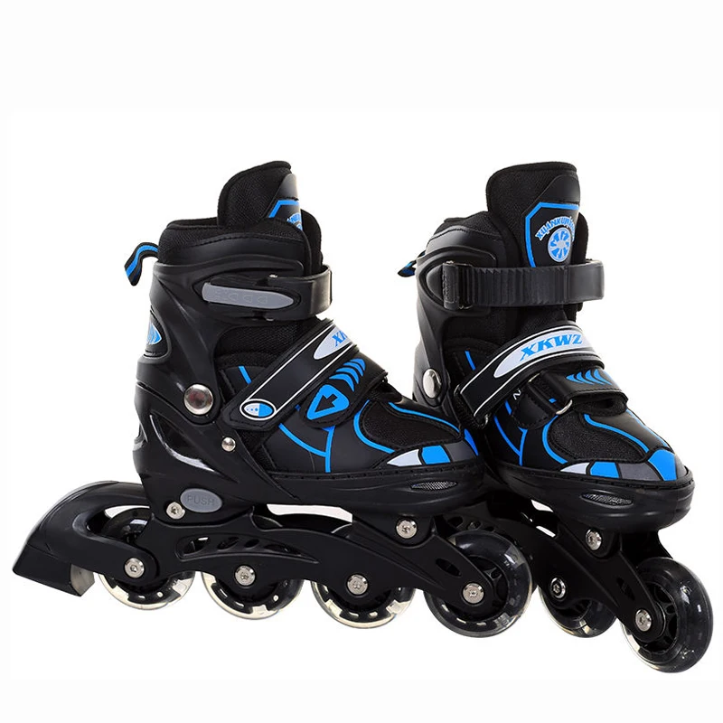 

quad patines 4 ruedas roller skates kick rollerskates 4 wheels blade slalom hardboot inline shoes flashing roller for kids adult, Pink/blue/red/customized
