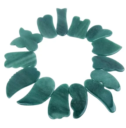 

2021 New Green jade white jade Guasha tools for facial massage