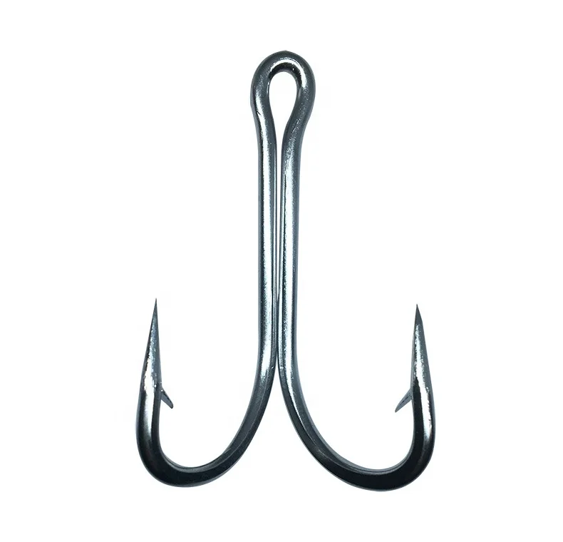 

SaltWater Sea Fishing Stainless Steel Wide Double Hooks Fishing Double Hook fishhooks Balck High Carbon Fishing Hook, Silver