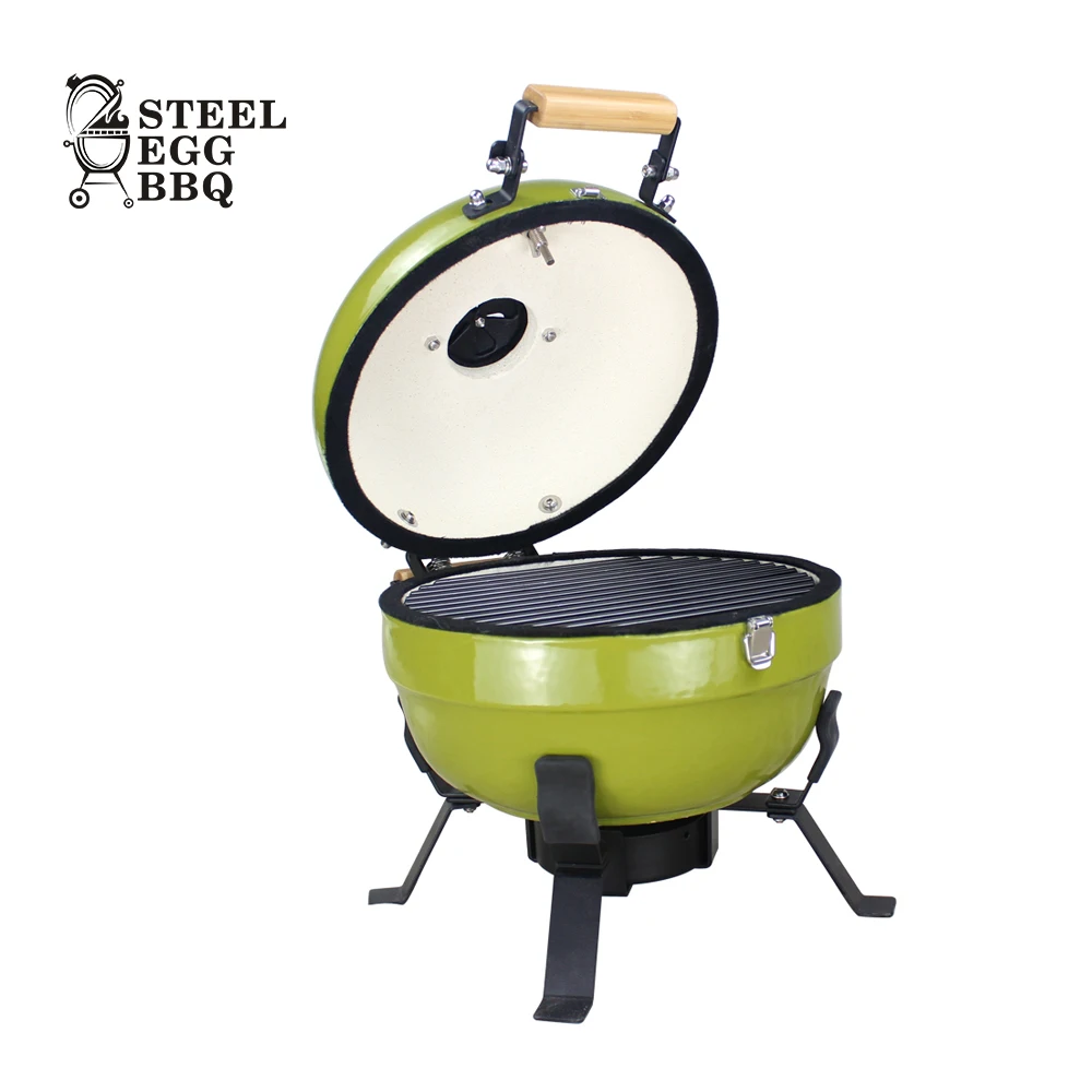 

STEEL EGG BBQ 12Inch Mini Kamado Grills Ceramic Charcoal Outdoor Camping Parrillas BBQ Asadores De Carne, Keramik Grill