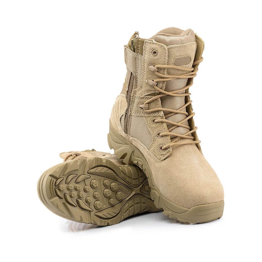 

Tactical boots men's special forces combat high-top leather desert outdoor hiking boots