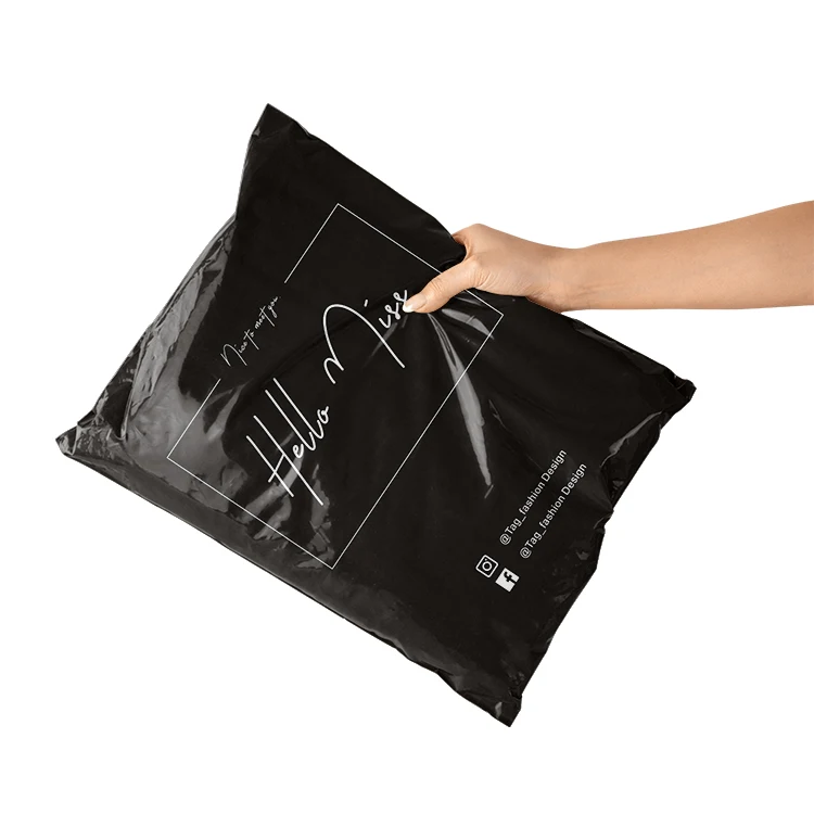 

Black Poly Eco Friendly Mail Packing Courier Mailing Bags High Quality Custom Logo Printing Packaging Clothing Strong Adhesive