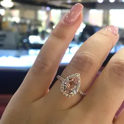 Rose Gold Engagement Wedding Rings Birthstone Crys