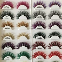 

Wholesale New lashes Professional Beautiful 3D Color Mink Lashes colorful eyelashes mink effect false eyelashes