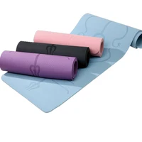 

Eco Friendly Fitness High Density TPE Two Color Yoga Mat with Black Strip