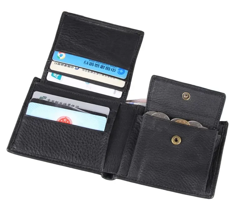 

new style luxury Short leather wallet Short wallet with more card design wallets for men, Brown,black