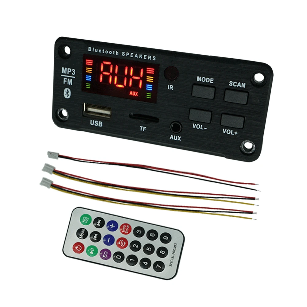 

JQ Factory Hotsale Colorful Dancing Screen Wireless BT FM USB AUX Decoder Module Small Size For MP3 Player