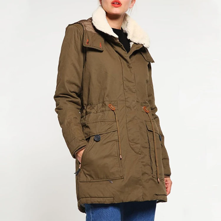 

Ladies parka jacket winter windproof long cloth length women clothing parka jackets with fur, As picture