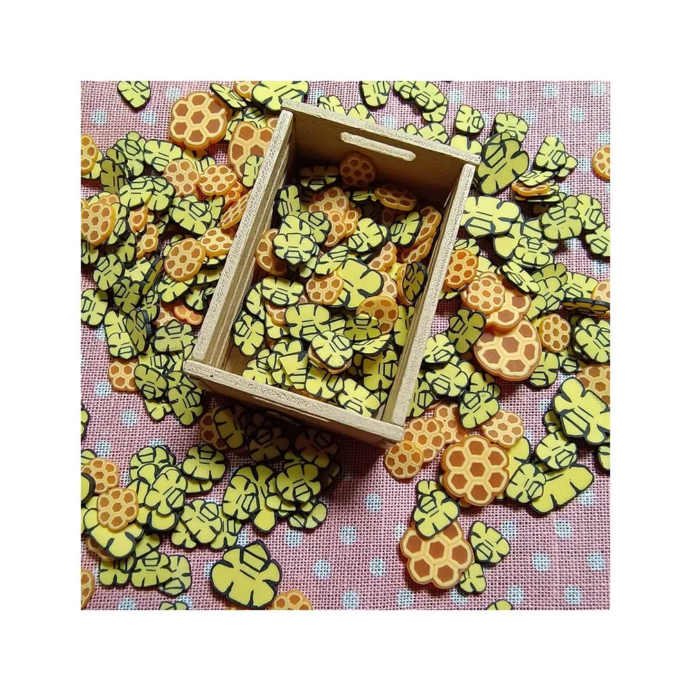500g Mixed Artificial Bee Flower Polymer Slices Clay Beehive Pottery Sprinkles DIY Slime Filling Craft Accessories Decor Kit