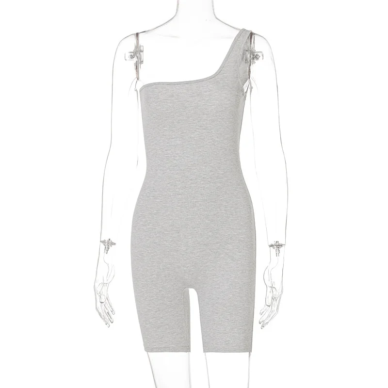 

Wholesale One shoulder Vest shorts Romper Bodysuit Vest Exercise Fitness Sports Jumpsuit for Ladies