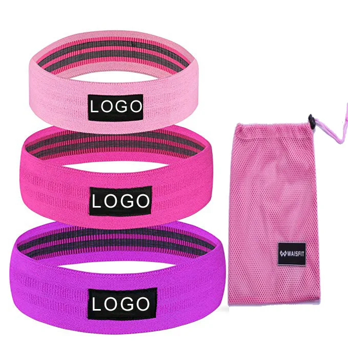 

Non Slip Booty Bands custom printed latex gym fitness fabric resistance bands set