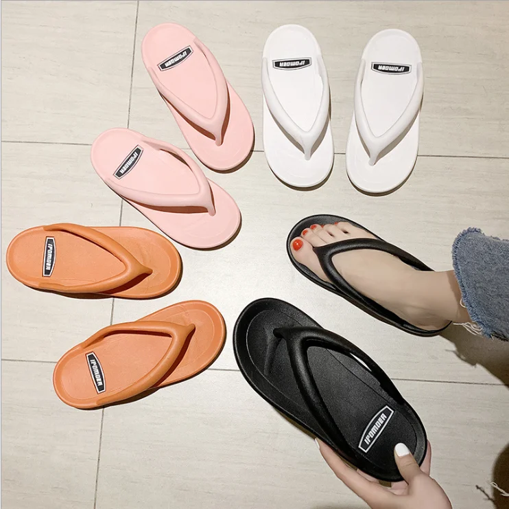 

Womens Slippers 2020 Summer Flip Flops Platform Slipper, Black;white;orange;pink