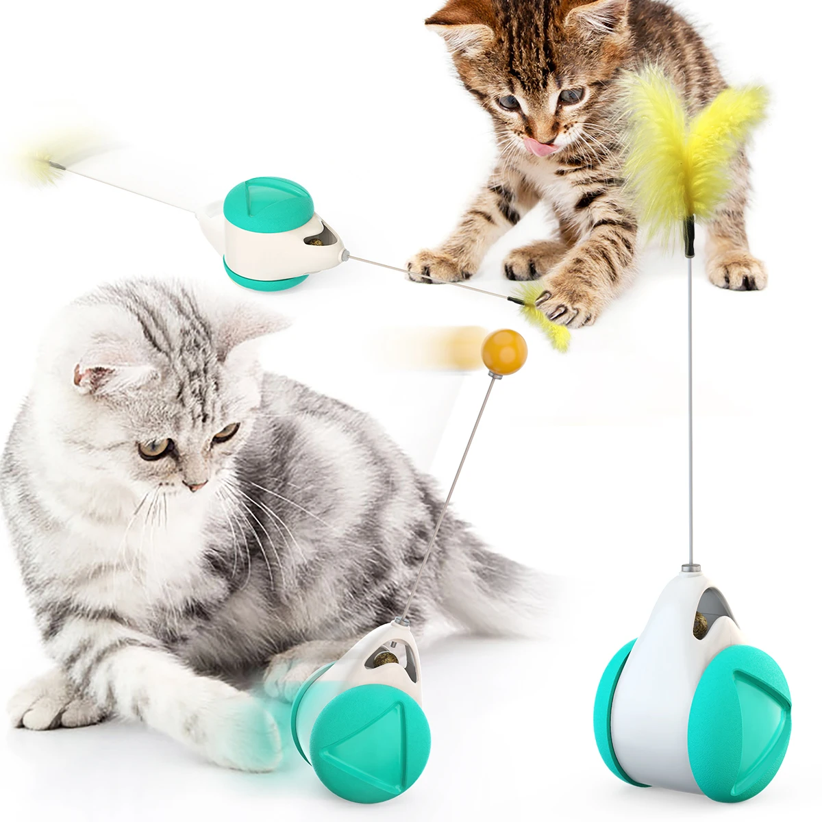 

2021 pet supplies amazon hot style selling Feather balance swing car cat toys, Picture showed