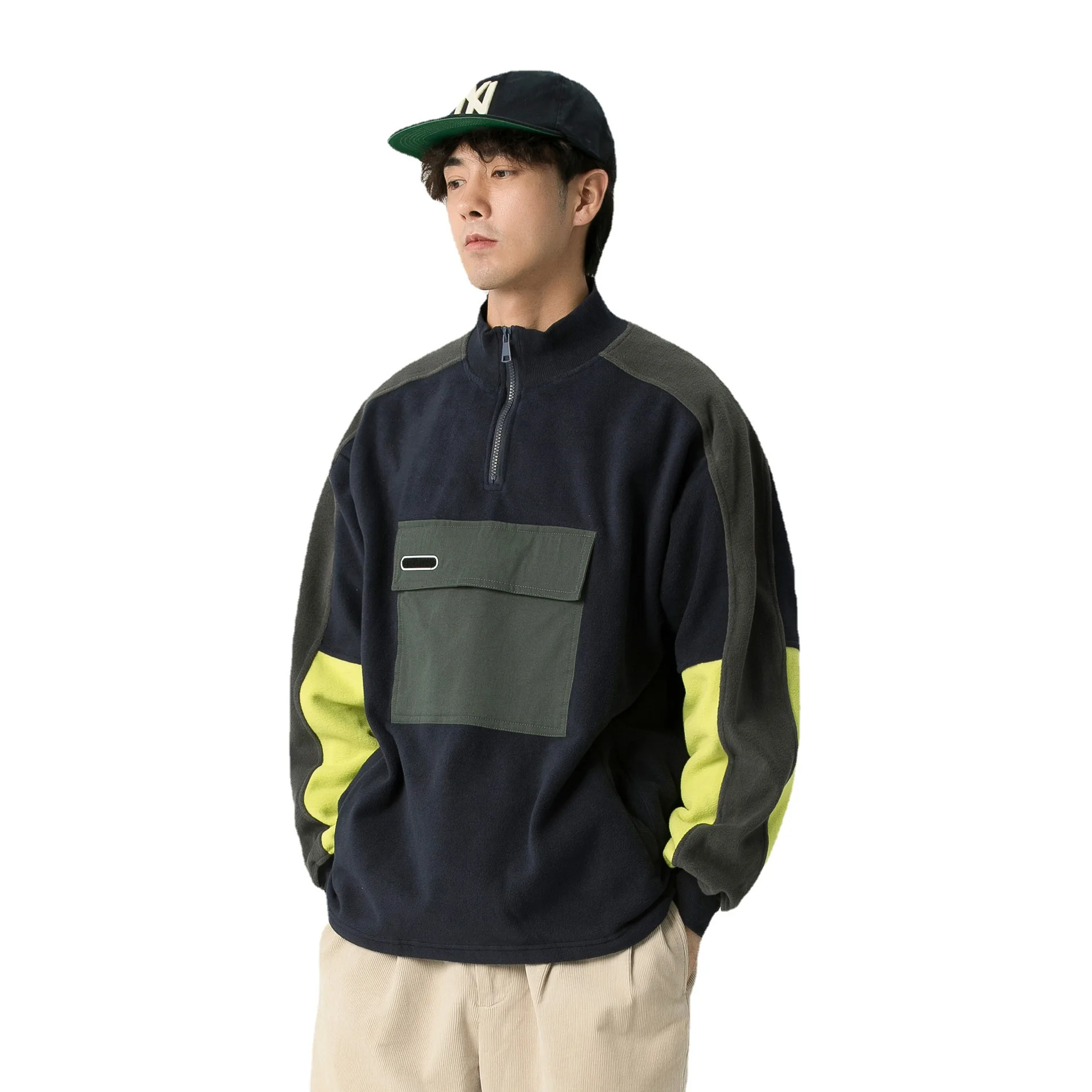 

The Latest Style Wholesale Price Men's Down Jacket Warm loose casual three-dimensional patch pocket stand-up collar sweater men