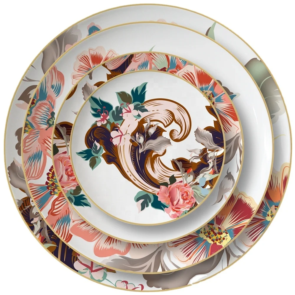 

High Quality Porcelain Restaurant Dinnerware Plate Dishes, Ceramic Hotel Dining Plate