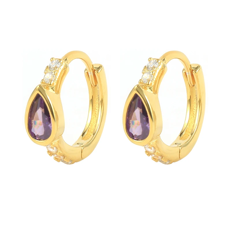 

ROXI 2021 NEW Arrival 925 Sterling Silver Rainbow CZ Zircon Water Drop Hoop Earring Women