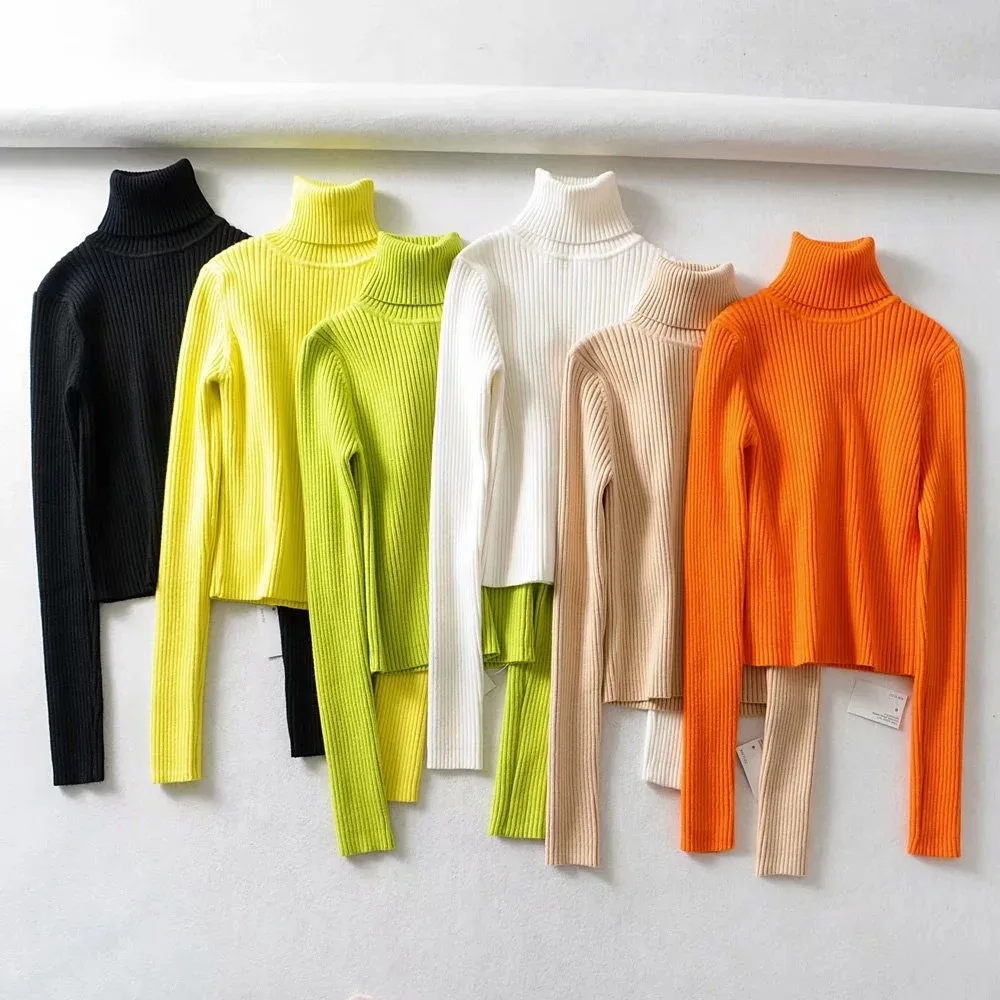 

B54012A 2020 Autumn winter fashion new Korea style turtleneck sweaters