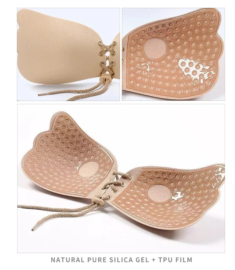 Women Sexy Invisible Strapless Push Up Nude Bra Evening/wedding Dress