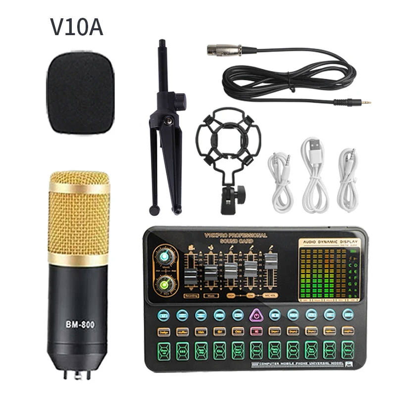 

Sound Card for Microphone Podcast Equipment Bundle Sound Board for Streaming Audio Mixer for Streaming Recording Gaming