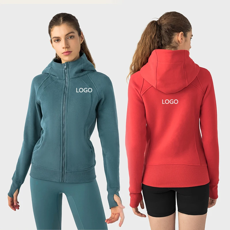 

XW-DJ028 Hot Sale Long-Sleeve Waterproof Jackets Gym Hoodies With Zipper For Women Colors Fitness Workout Yoga Sports Jacket