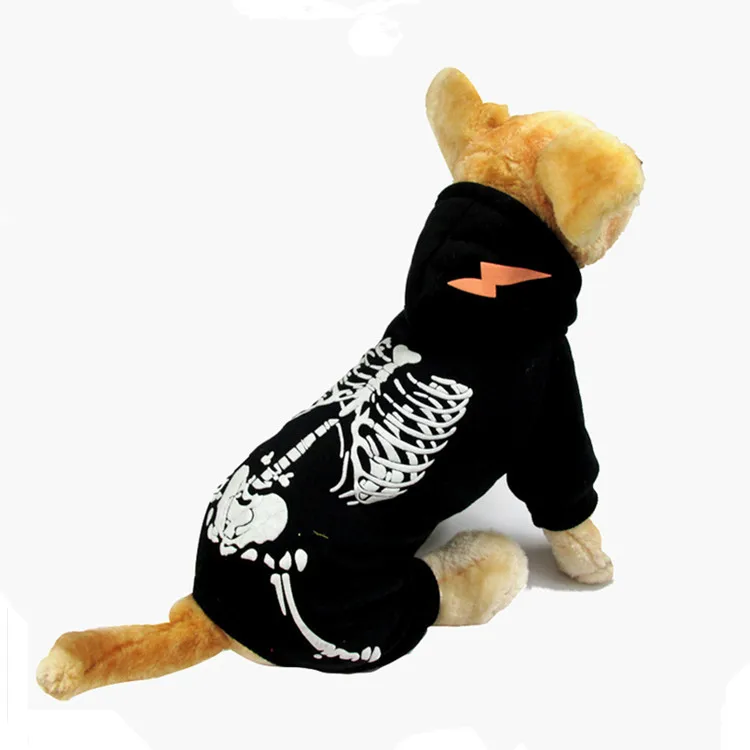 

Pet Dog Cat Puppy Clothes Pet Hoodie Hooded Clothing Coat Skeleton Pattern Apparel Print Accessories Sport Jackets Item