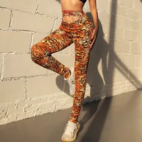 

R20534S Women's 2019 autumn and winter new tiger tattoo yoga slim leggings