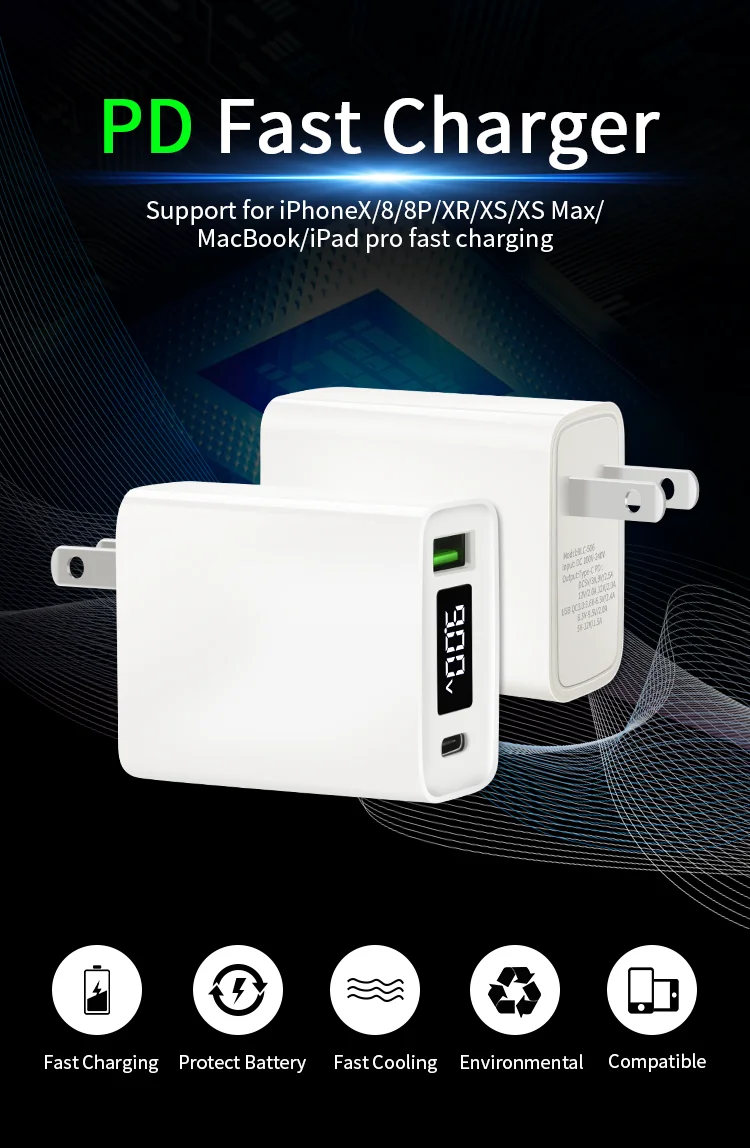 UNIONUP FREE SHIPPING PD 30W USB-C Power Delivery Wall Charger QC3.0 QC4.0 for MacBook for iPhone X/8/Plus