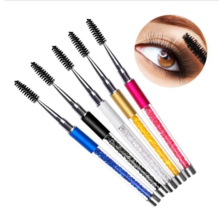 

FYD 2022 Custom Disposable Retractable Personalized Extensions Mascara Wands Eyebrow Cosmetic Lash Micro Eyelash Brush, White, yellow, red, blue, black