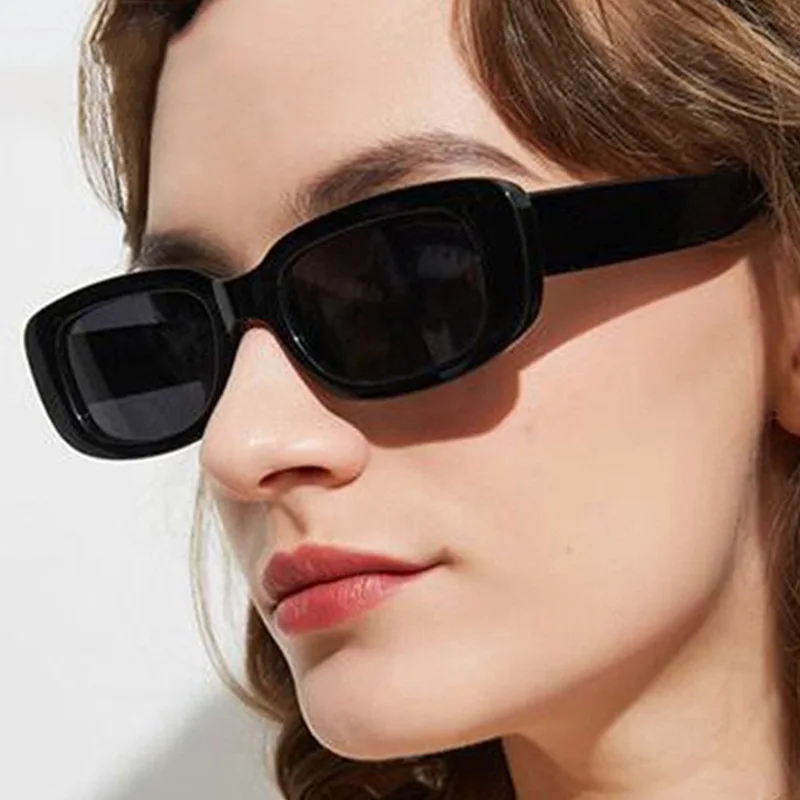 

2022 Cheap price Rectangle Sunglasses for Women Retro Driving Glasses 90s Vintage Fashion Narrow Square Frame UV400 Protection, 14 colors