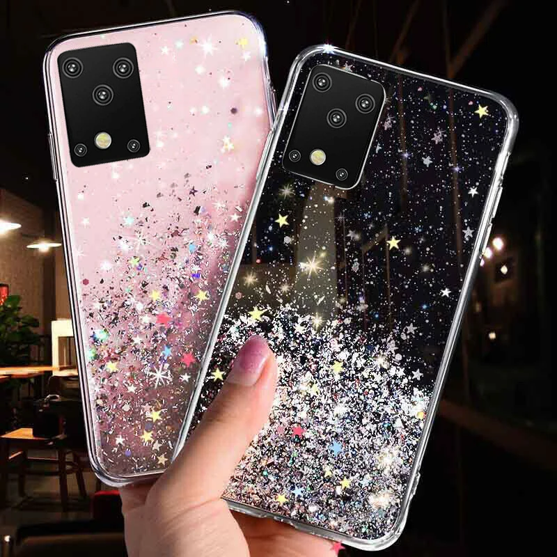

For Samsung Galaxy S20 Glitter Case,2021 Bling Sparkle Sequin Star Epoxy Phone Case For Galaxy S20 Ultra Estuche Celular, Black, pink,white,green