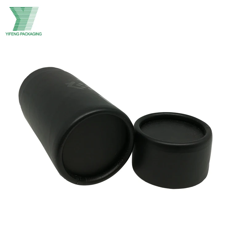 

Wholesale Luxury Cosmetic Packaging Paper Gift Box Round Matte Black Tube Packaging for Candle