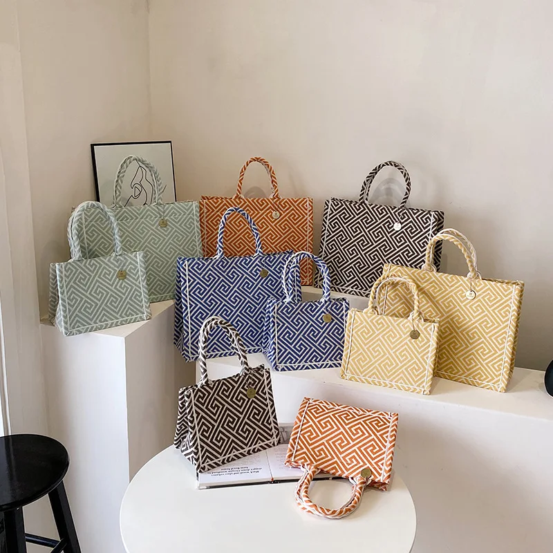 

New Trendy Printed Fabric Women's Tote Bag Fashionable Women's 2023 Autumn Large Capacity Handbag