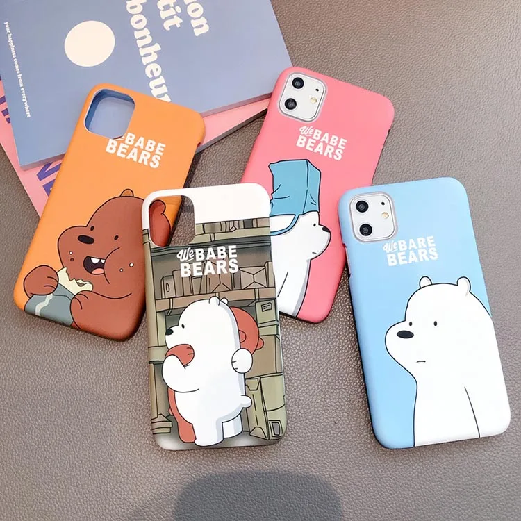 

Cartoon Lovely Hark PC We Bare Bears Brothers Case For iPhone 8 8plus 6s 11 Pro Max Ice Bear Panda Back Cover For iPhone X Xr xs
