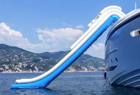 inflatable slide for pontoon