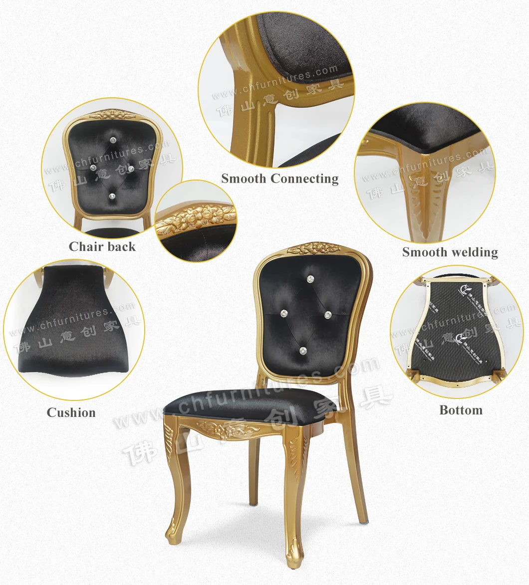French New Modern Dinning King Louis Chair,Gold Throne Wedding Chairs