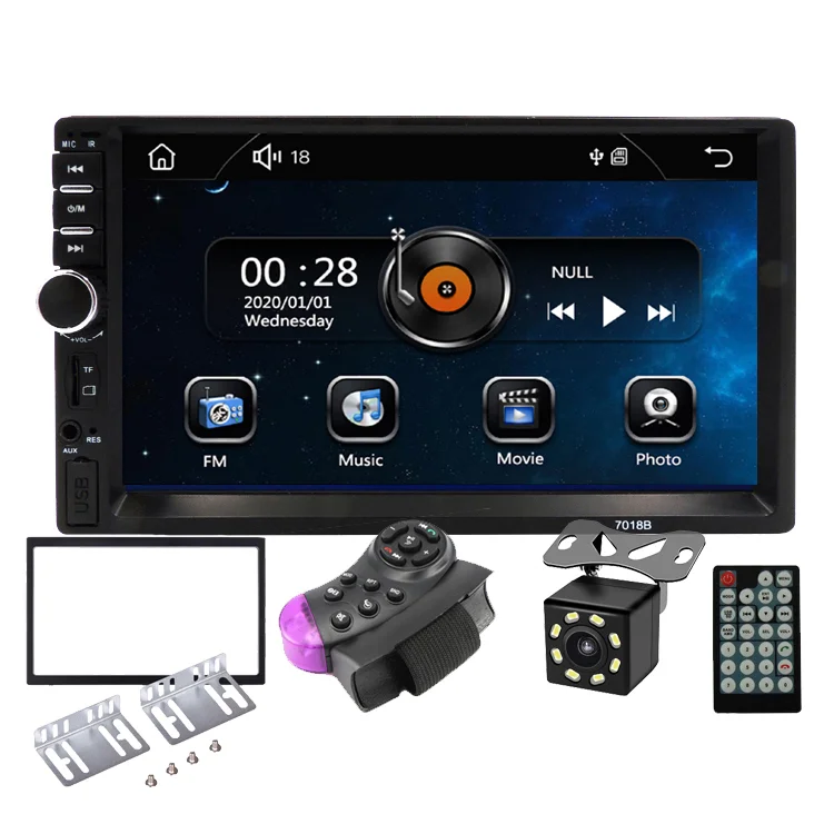 

7018 Touch Screen 2 Din 7 Inch HD BT FM MP5 2din Autoradio Support R Backup Camera Car Audio Stereo Monitor DVD Video Player