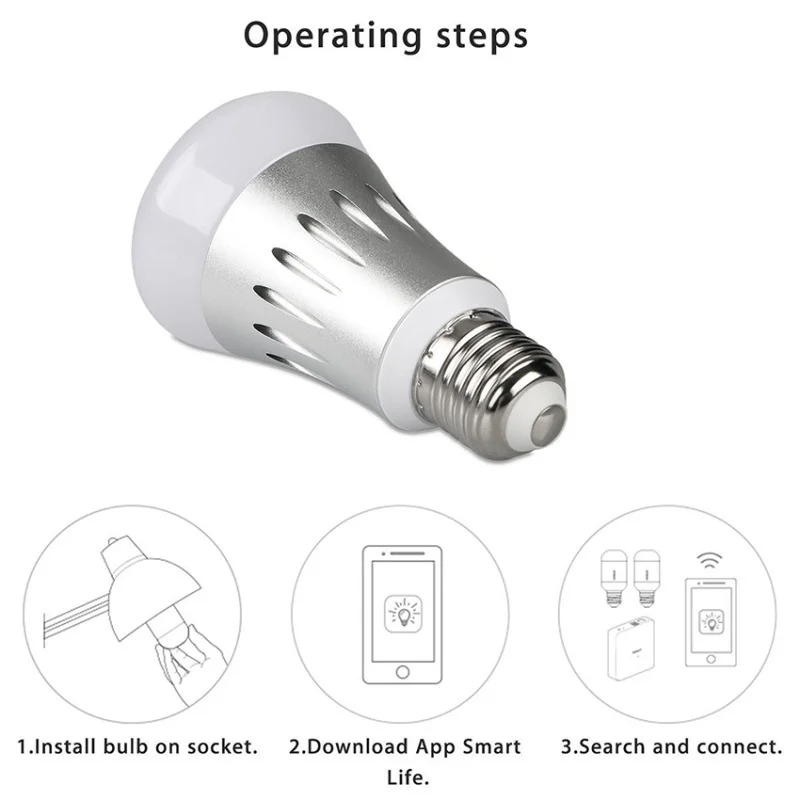 China supplier A60 AC110-250V 800lm 9W  B22 E26 E27 smart wifi led light bulb