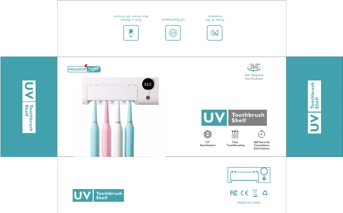 
2020 home intelligent LED wall mounted toothbrush holder for electric toothbrushes sterilize uv light USB toothbrush sterilizer 