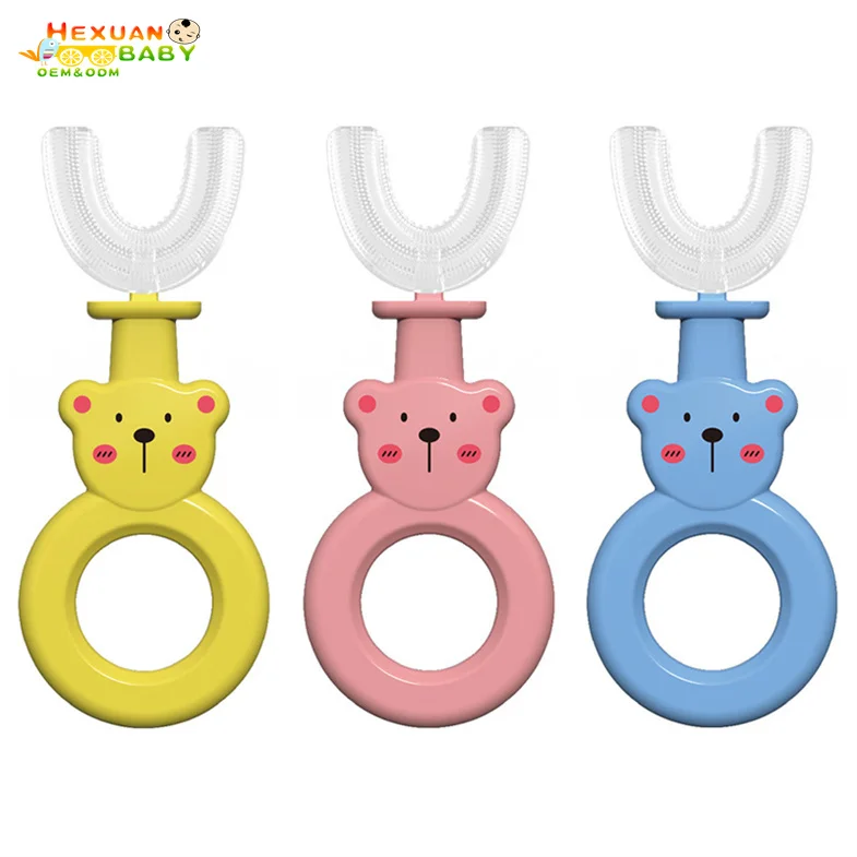 

U-shape toothbrush for kids baby with oral cleaning toothbrush for children, Picture shows