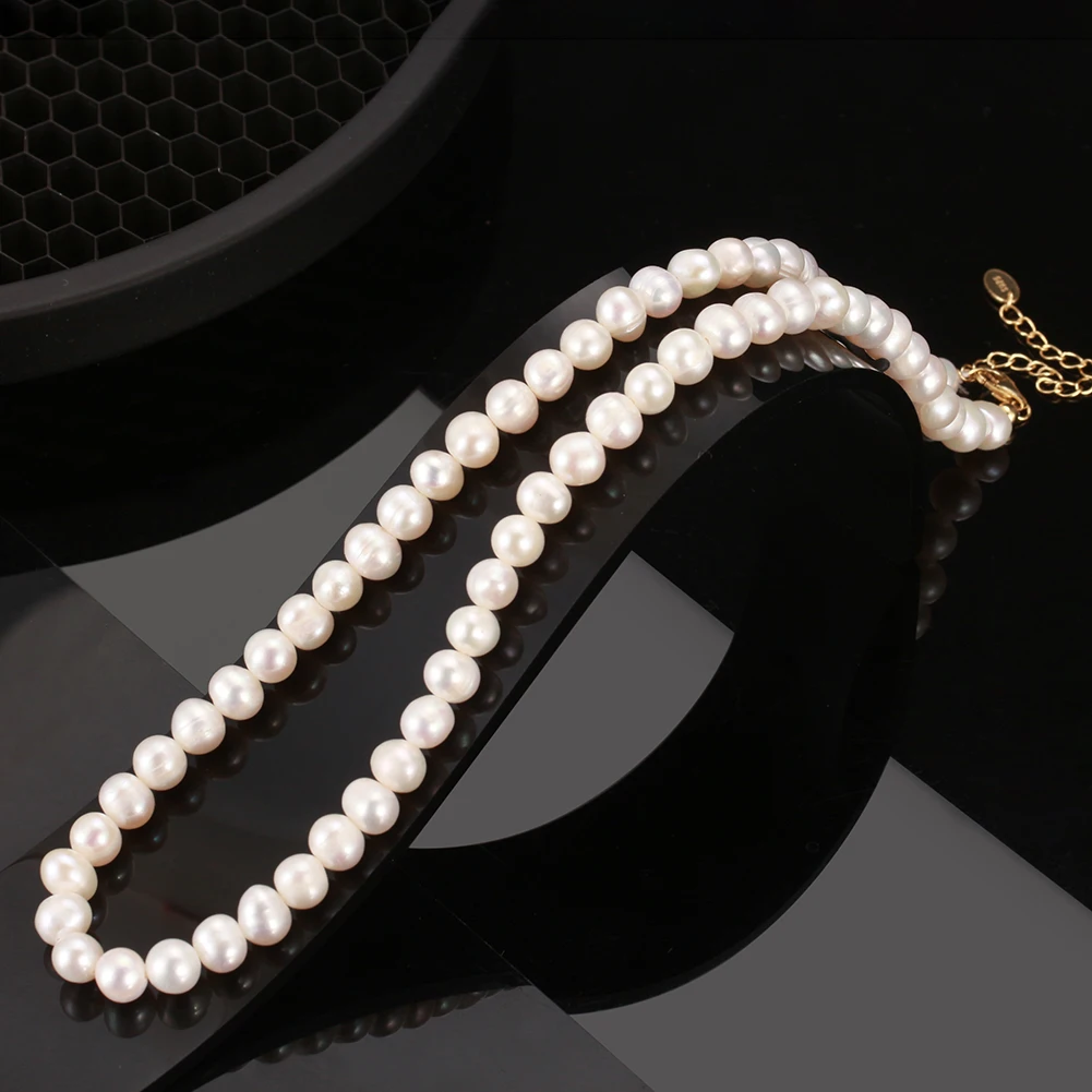 RINNTIN GPN25 2024 Fashion Jewelry Accessories Natural Freshwater Pearl Necklace Simple Freshwater Pearl Collar Chain