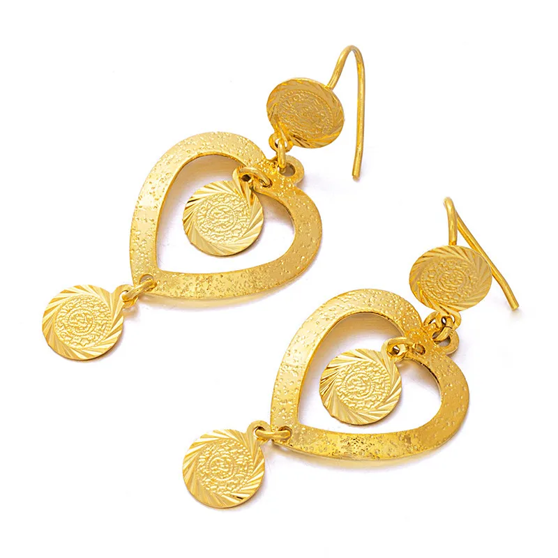 

Ethlyn Jewelry Hollow Love Heart Dangle Drop Earrings Statement Double Coin Pendant Earring for Women/Girls Wedding Gifts E65