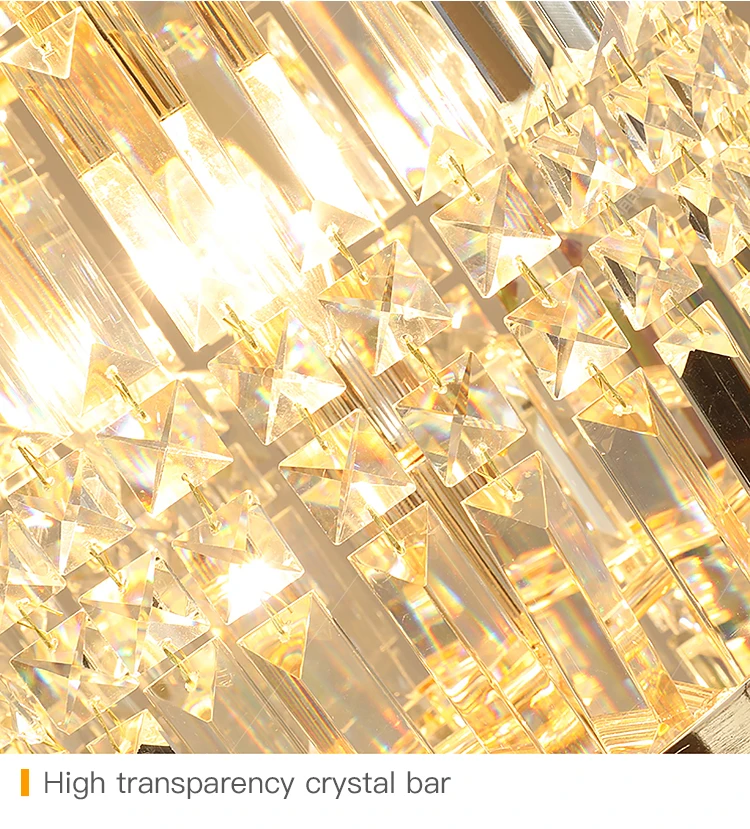 New Design Living Room Crystal Lights Villa Lobby modern staircase chandelier(WH-NC-86)