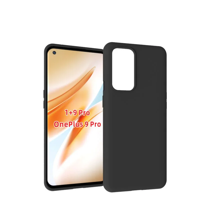 

Matte Black Color Silicone phone case on for OnePlus 9 5G Mobile Phone Soft tpu back cover for One Plus OP 1+ 9 Pro Smartphone