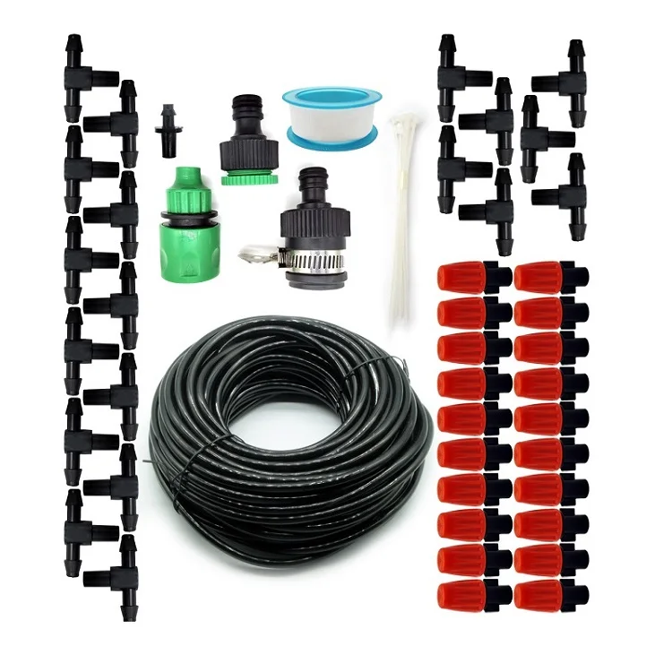 

high quality garden adjustable plastic micro drip irrigation kit system, Black