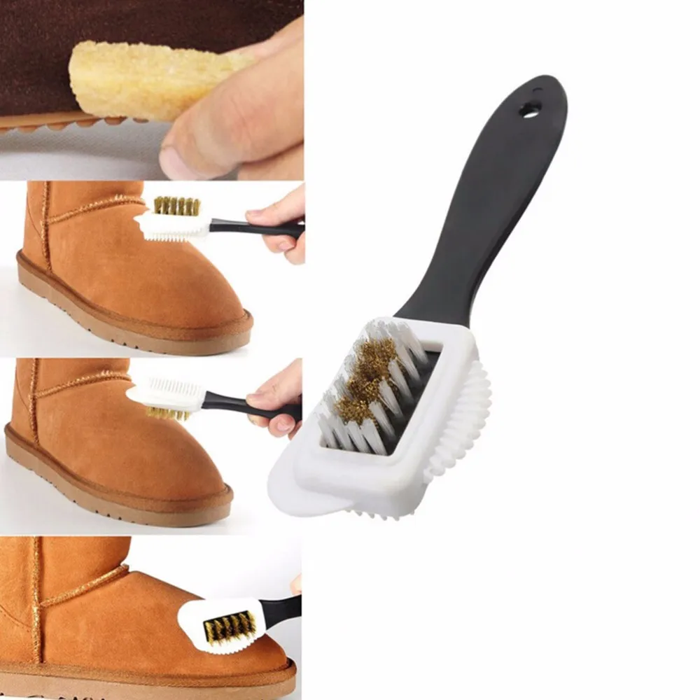 New Hot 3 Side Shoe Cleaning Brush Suede Nubuck S Shape Boot Shoes Cleaner Wholesale