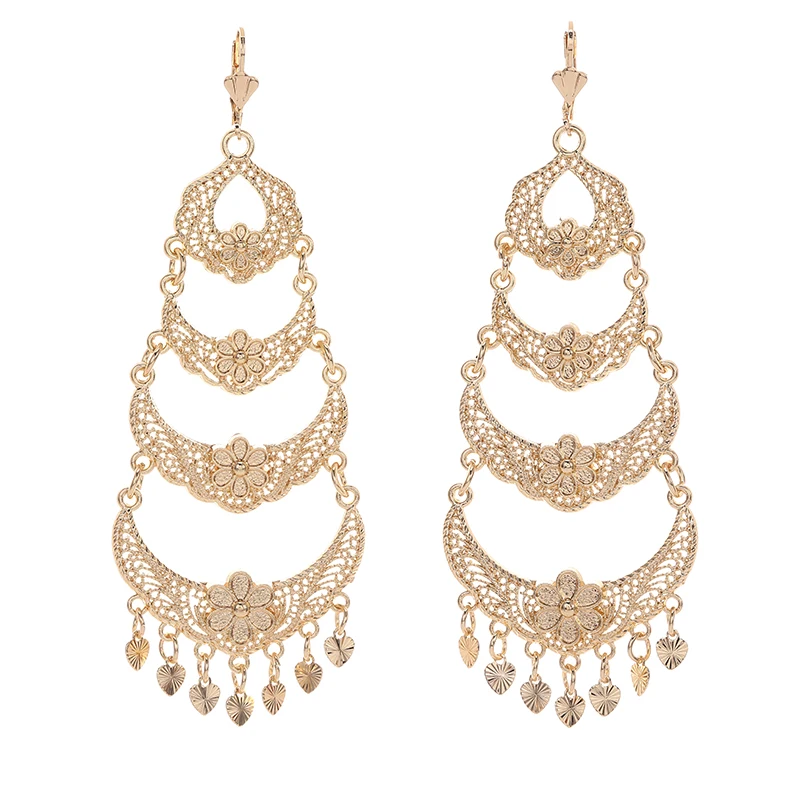 

Hot selling fashion luxury gold plated earrings bohemian style ethnic vintage earrings for women, As the picture